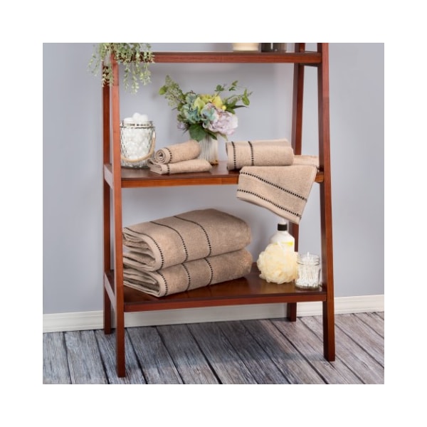 Hastings Home 2-piece Luxury Cotton Towel Set, Bath Sheet Made from 100% Zero Twist Cotton, (Taupe/Black) 984010QQU - main